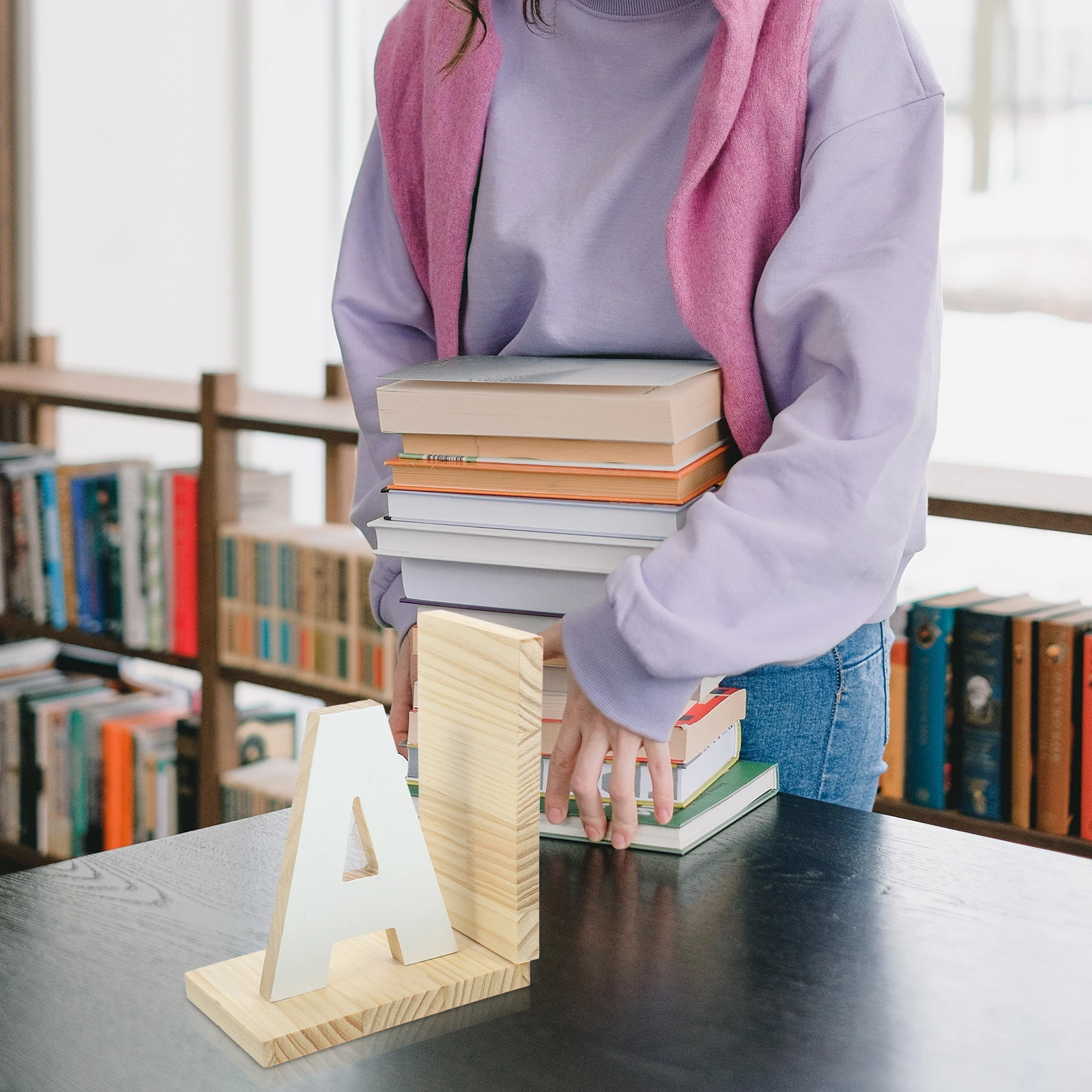 

Book Storage Baffle Stand for Reading Holders Organizer Desktop Wood Rest Rack Child