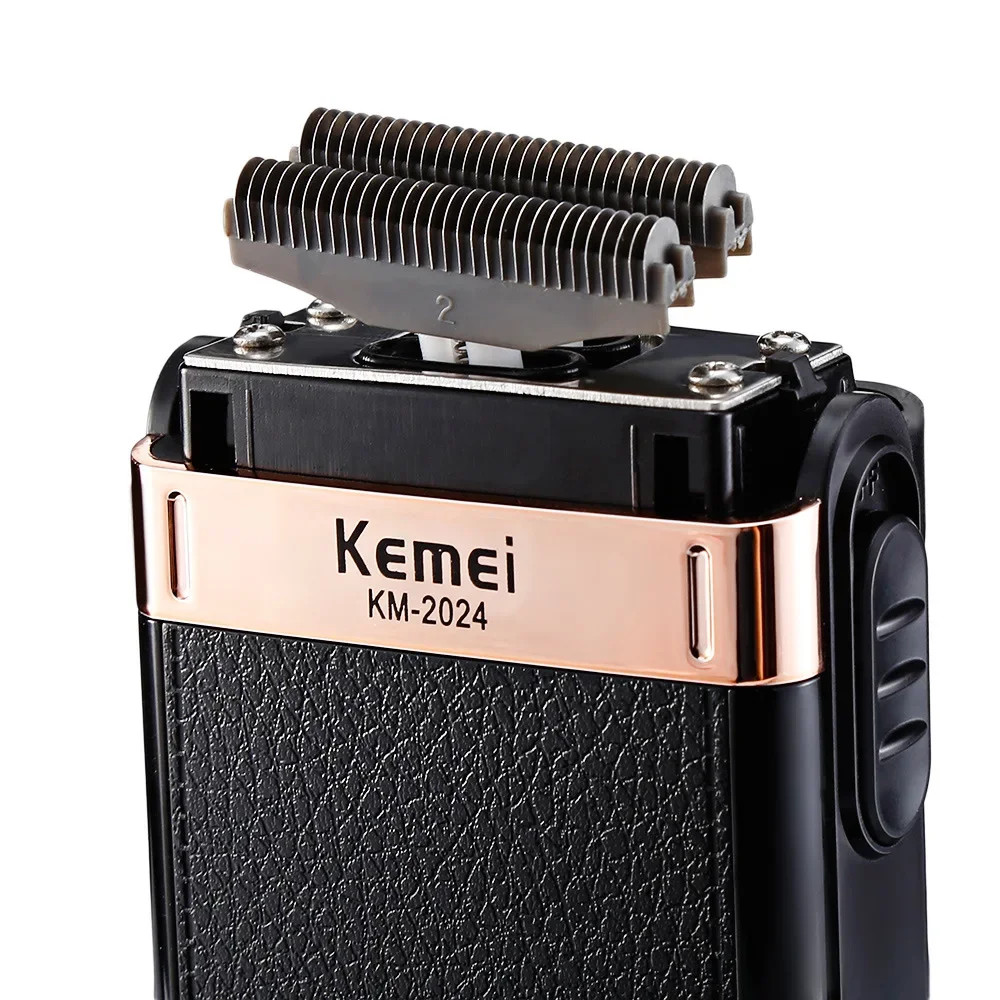 Kemei-2024 Electric Shaver for Men Twin Blade Waterproof Reciprocating Cordless Razor USB Rechargeable Shaving Barber Trimmer