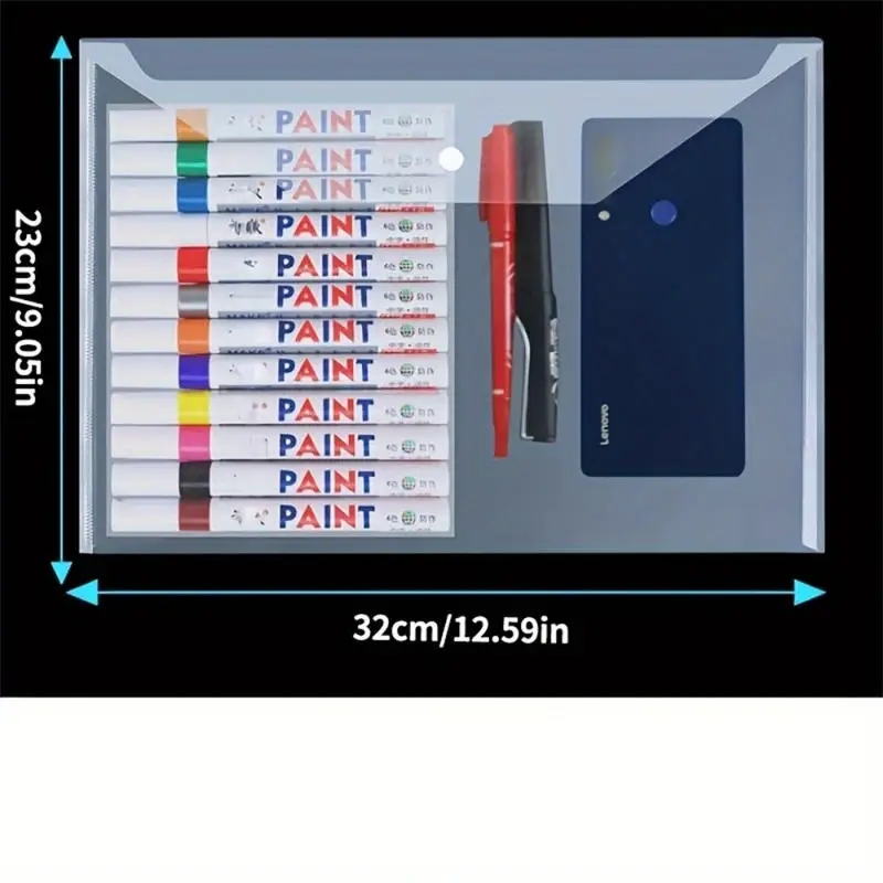 

A4 Transparent Button Type File Bag Students Information Storage Pocket Folders Waterproof Reusable Test Papers Bags
