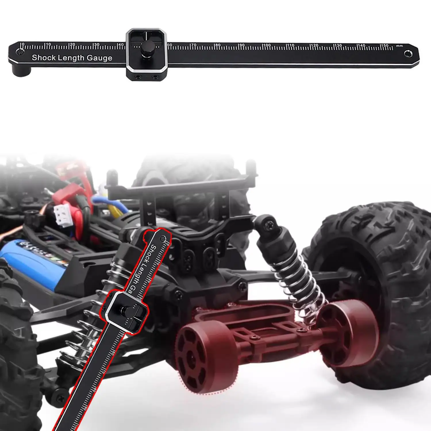 1/8 1/10 Rc Off-road Vehicle Universal Tool Shock Absorber Travel Measuring Ruler For Arrma Trax/as Trx4 Rgt Hsp Hpi Axial Scx10