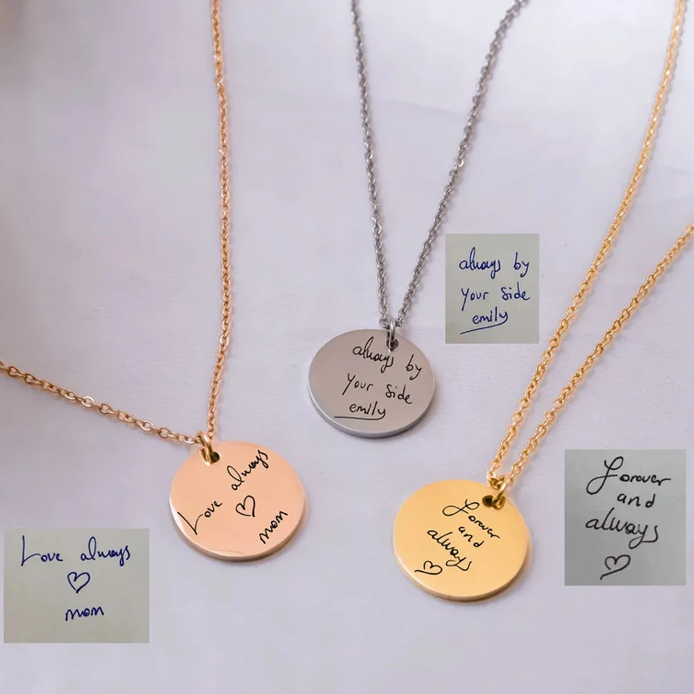Cooltime individuelle runde Anhänger-Halskette aus Edelstahl für Frauen, personalisierte Buchstaben, besondere Symbole, Halskette, Geburtstagsgeschenk – Detail 6