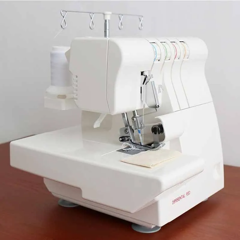 KOTUMY Home electric overlock sewing machine, code edge with tight copy, wood ear leaf lace, four threads Presser Foot Pedal