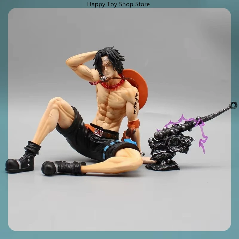 

13cm One Piece Portgas D Ace Sitting Position Figurine Anime Figure Collection Action Model Doll Desk Decoration Statue Toy Gift