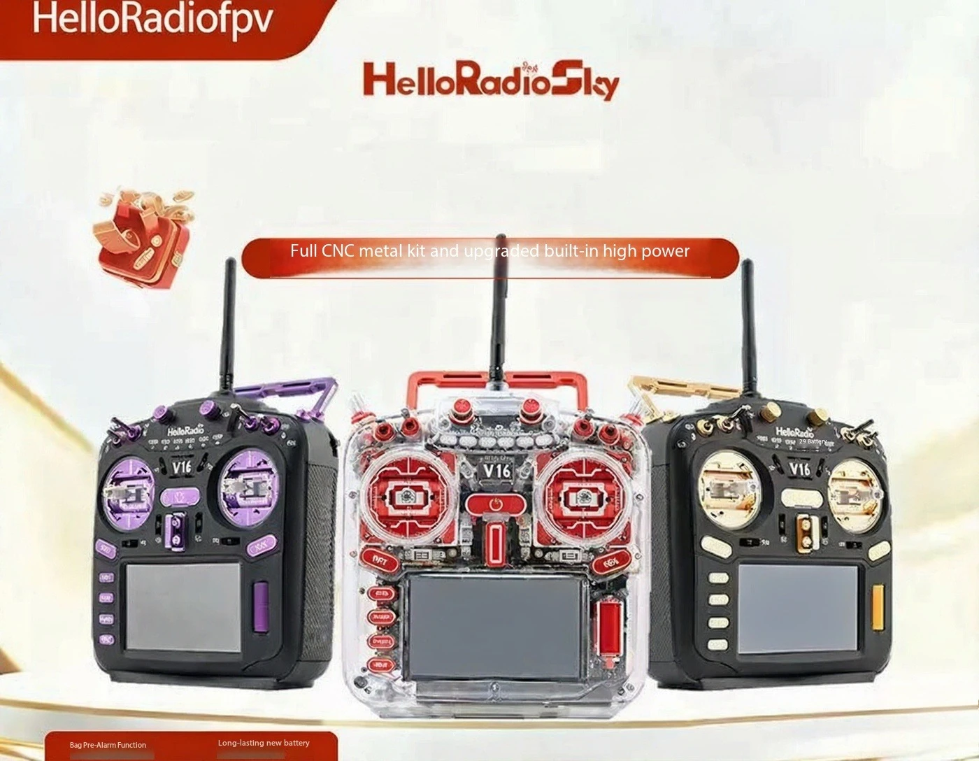 HelloRadio V16 MAX ELRS 2.4GHz FPV Radio Transmitter Color LCD Screen Multi-Protocol EdgeTX Ready