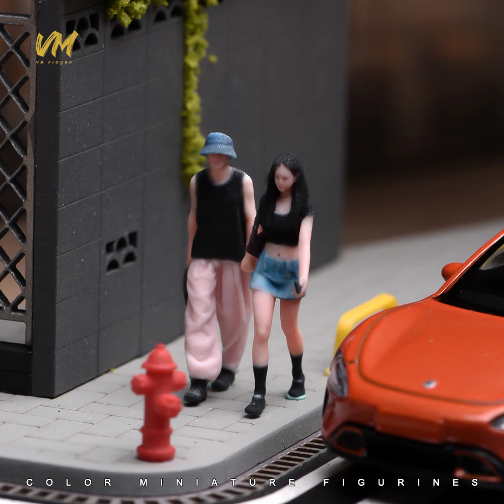 3D Miniatur-Figuren 1/64 Rennfahrerin Professionelle Fotografin Lässiger Mann Mädchen Szenerie-Requisiten Modellansicht Ornamente Fahrzeug-Dekoration – Detail 13