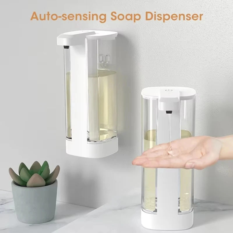 ABKJ-Automatic Liquid Soap Dispenser,Rechargeable With Adjustable Volume, Waterproof For Kitchen & Bathroom