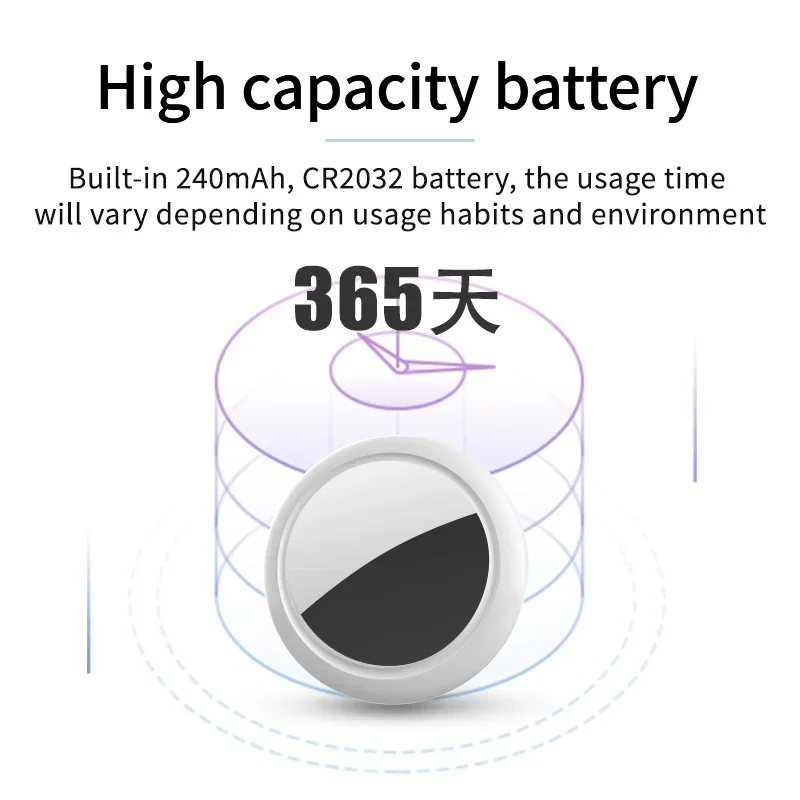 Security Bluetooth GPS Tag Based on iphone Find My App Anti-lose Tracker Sound Locate Message Reminder Alarm Key Finder 1/2/4PCS