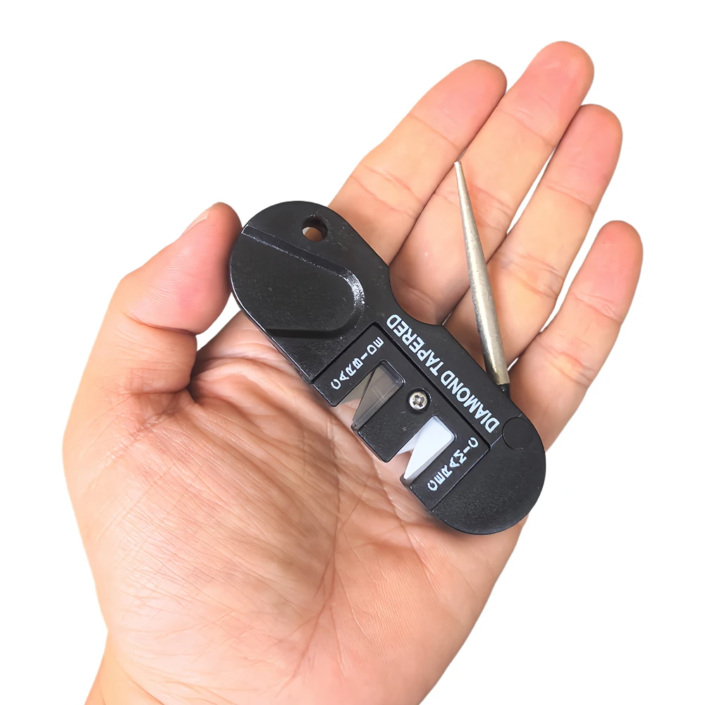 1/2Pcs Multi-Functional Pocket Knife Sharpener Outdoor EDC Sharpening Rod Tapered Rod Knife Sharpener for Camping Fishing