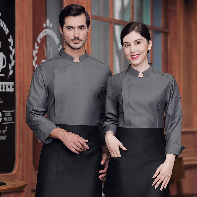 C123 Lange Kurzarm Western Restaurant Koch Jacke Frau Cafe Küche Arbeit Tragen Bäckerei Kochen Tops Schnelle Speisen Chef Uniform