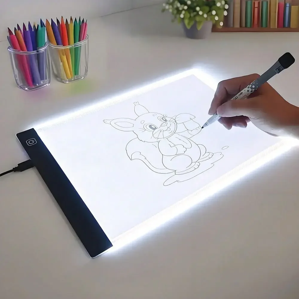 A5 LED Copy Board Drawing Box With Adjustable Brightness, LED Drawing Light Pad, Acrylic, USB Powered Light Board, Suitable For