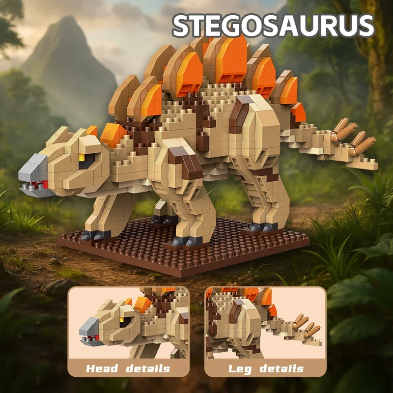 سلسلة جديدة لعام 2025 ديناصور ديلوفوسورس كتلة صغيرة صغيرة - ألعاب ألغاز ذاتية الصنع، ديكور نموذج ديناصور رائع، هدايا عيد ميلاد رائعة للبالغين