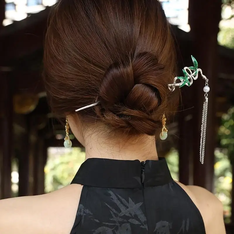 

Tassels Snake Hairpin for Women Chinese Buyao Hair Combs and Hair Pin Antique Claw Clip Hair Accessories