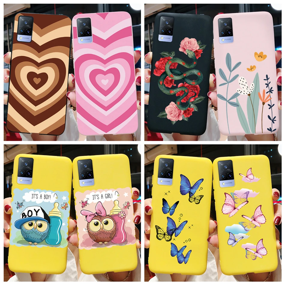 Shockproof Case For Vivo V21 4G 5G V2050 V2066 V2108 Phone Cases Candy Silicon Bumper Soft Funda For Vivo V21E V2061 Back Cover