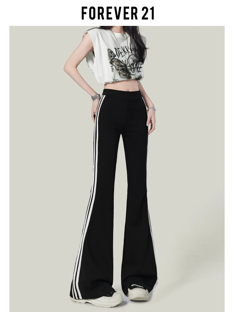 Yogahose mit hoher Taille für Damen, lässig, Spor Bla Micro, ausgestellte Hose, T-Shirt, Streifen, Forever 2, American Sle Faion