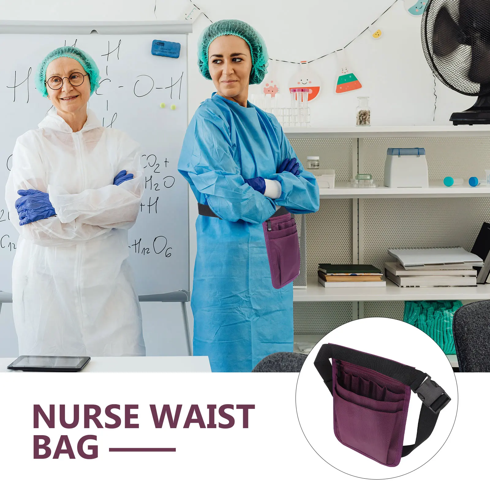 

Women Tool Belt Purple Nurse Fanny Pack Lightweight Compact Storage Pouch Waist Bag Nursing Supplies Student Accessories ganizer