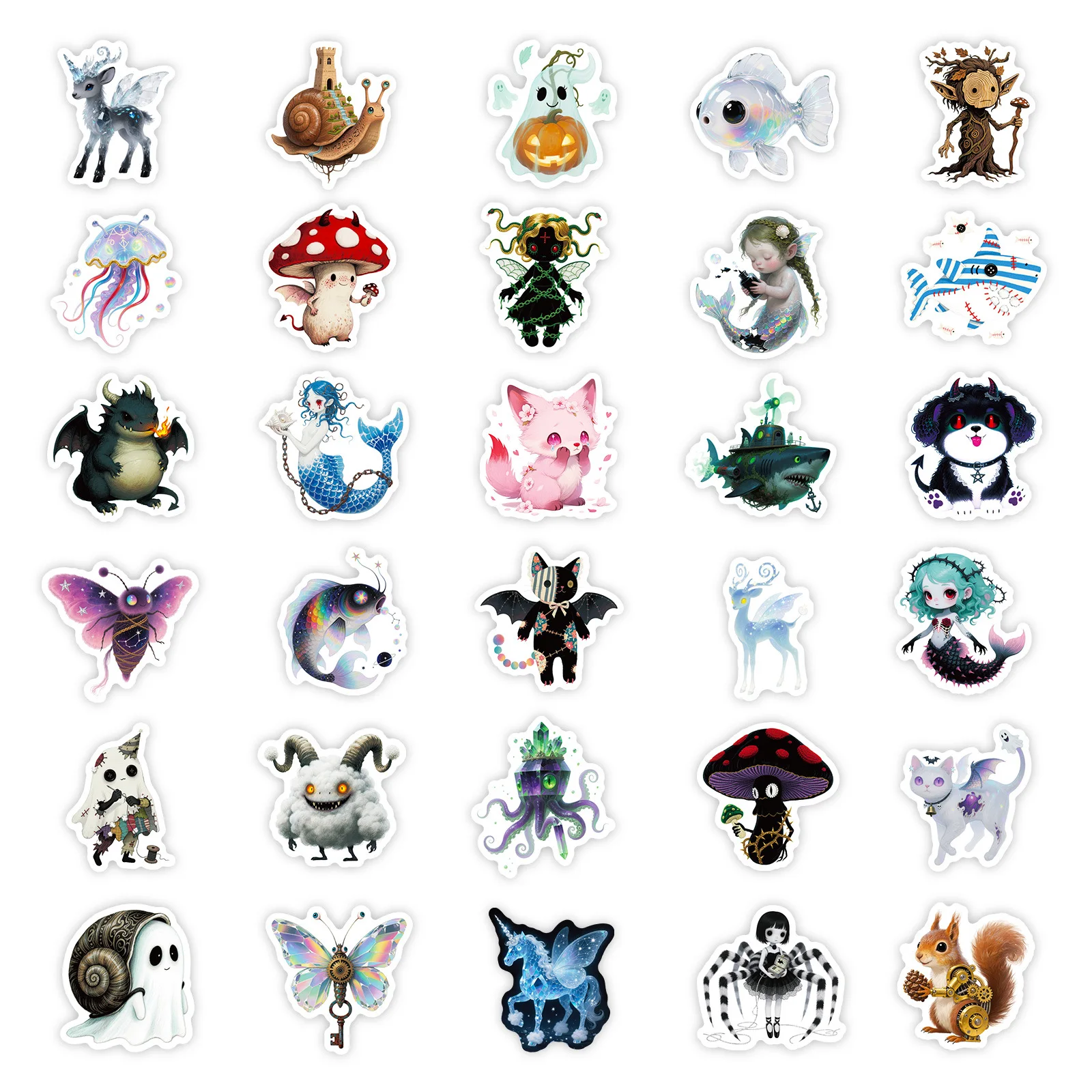 56 pçs absurd conto de fadas adesivos dos desenhos animados criatividade engraçado graffiti decoração diy notebook mala guitarra geladeira decalques