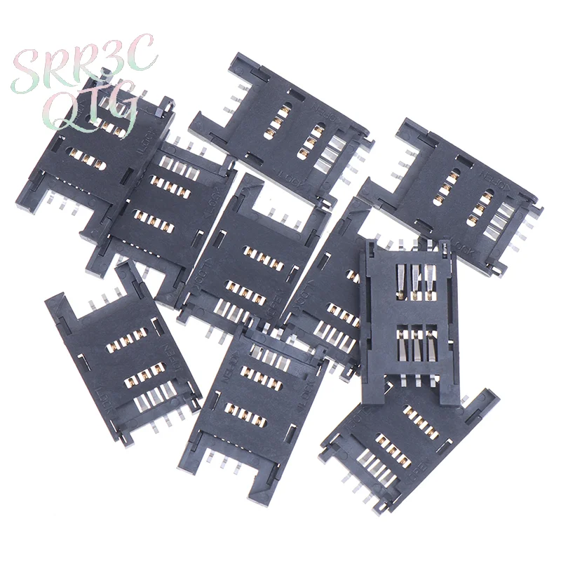 

10PCS SIM Card Holder 6PIN Card Socket SIM Card Slot Connector for Phone