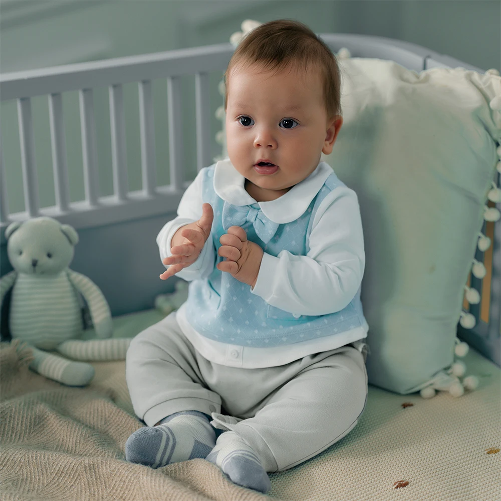 Dave Bella Baby Jumpsuit Boys Autumn Spring Romper Gentle Long Sleeve Cotton 3-24 Monthes Newborn Creeper DB3252994