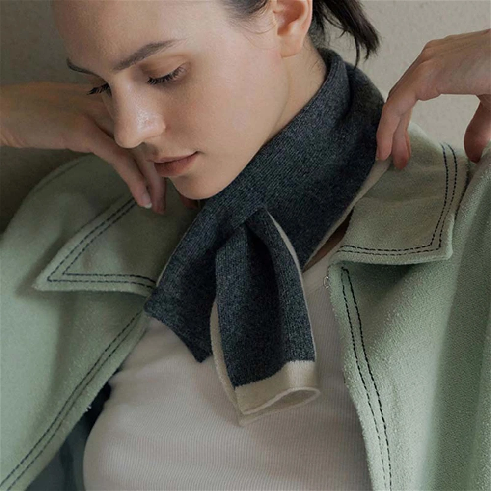 Korean Cross Knitted Scarf Women‘s Double-sided Neck Wraps Winter Soft Patchwork Scarves Lady Bufandas Muffler Foulard Christmas