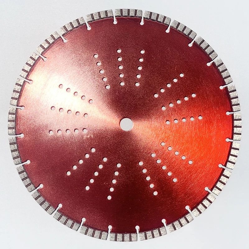 

350x10x25.4-20mm many holes on blank laser segment diamond saw blade for bricks, granite,marble and concrete.