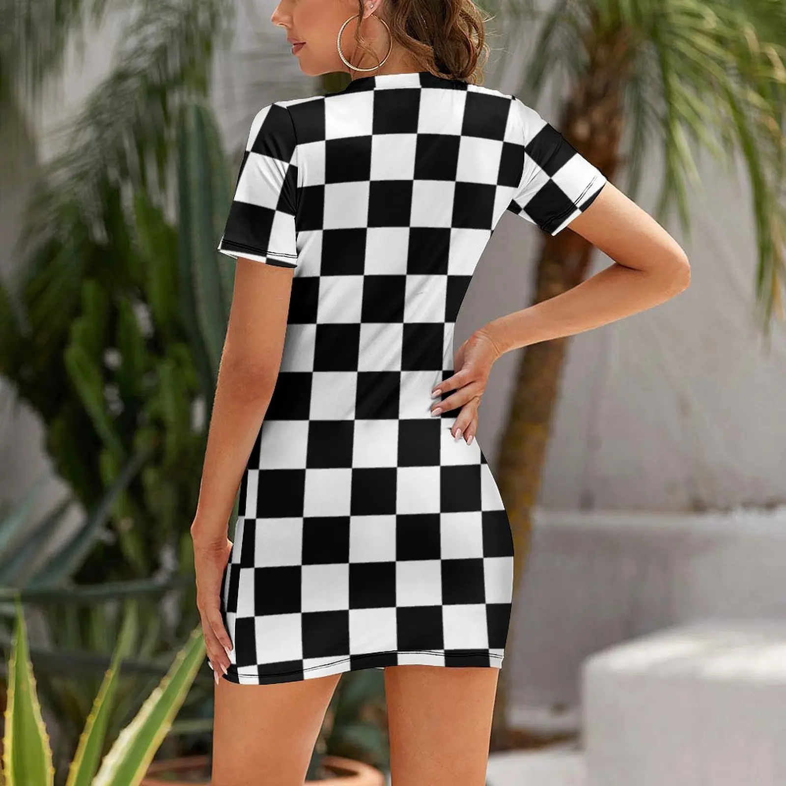 Ska Checkerboard Short Sleeved Dress dresses for womens 2025 elegant and pretty women's dresses Dress