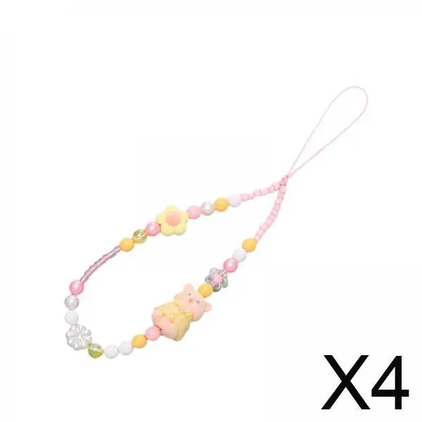 

Bracelet Keyring Beaded Phone Strap Wrist Chain Charm Pendant for Universal Mobile Accessories and Women Bag
