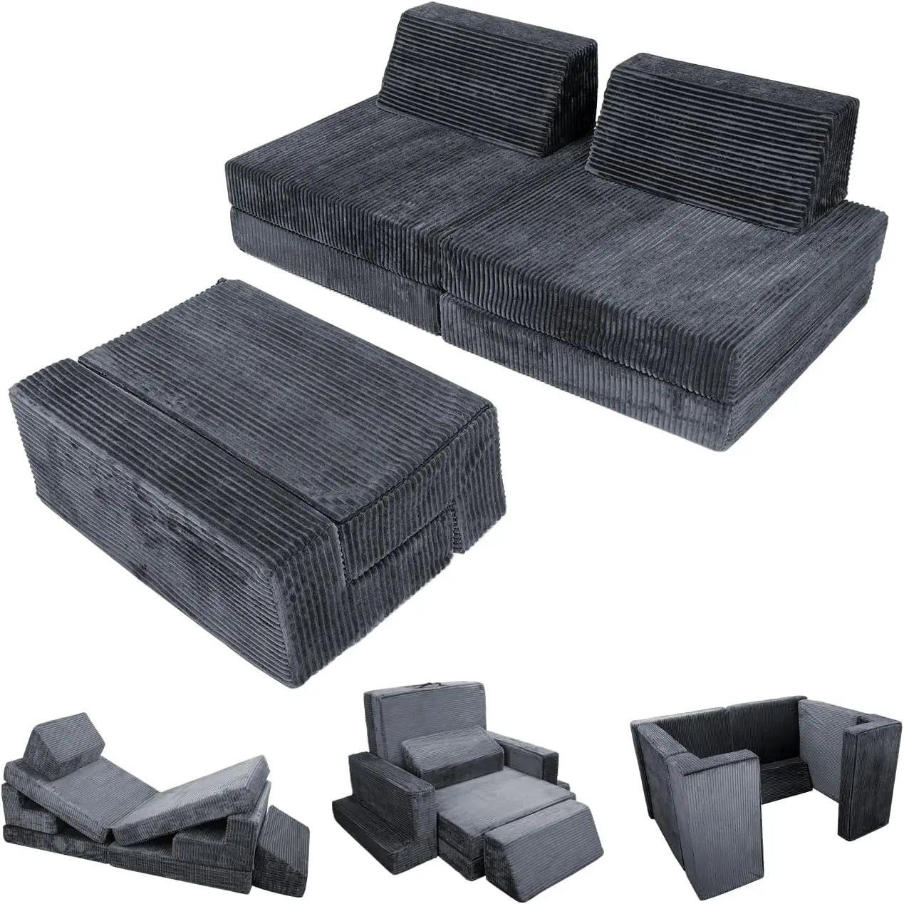 Kinderspielcouch für Kleinkinder und Teenager, Kindersofa für Schlafzimmer, Spielzimmer, Spielzeug, Wohnzimmer, perfektes Geschenk für kreative Mädchen und