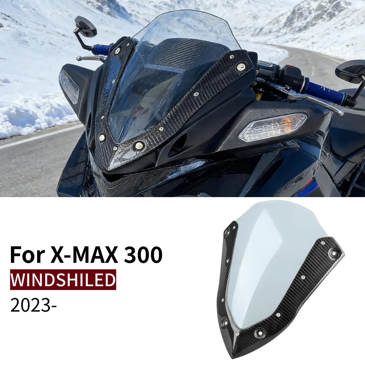 

Ветровое стекло для мотоцикла YAMAHA XMAX X-MAX 300 XMAX300 X-Max300 2023 2024, спортивный ветрозащитный дефлектор, защитная накладка