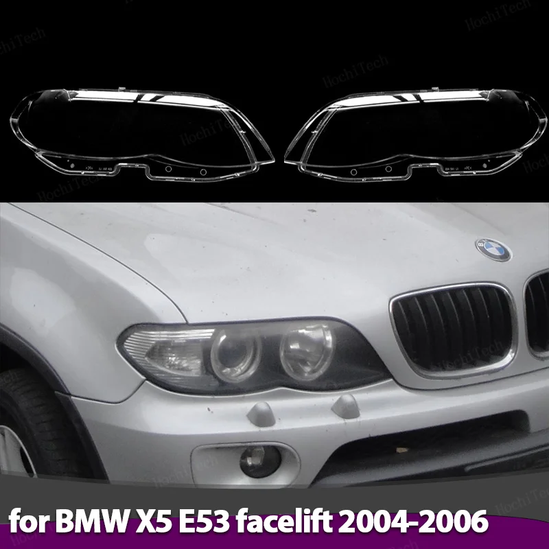 

Headlight Lampshade Transparent Headlight Lens Left and Right Lampshade Cover For BMW X5 E53 facelift 2004-2006 Lampcover