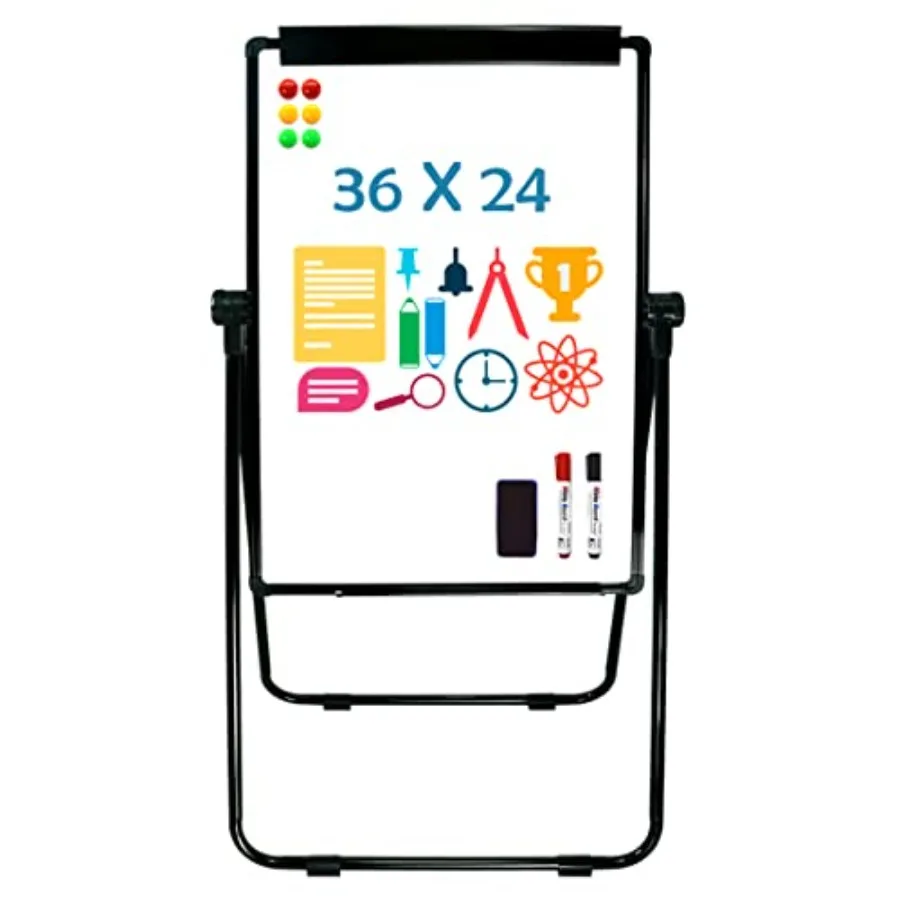 

Белая доска-флипчарт для офиса, портативная, с подставкой, регулируемая по высоте, 36x24 дюйма, идеально подходит для класса