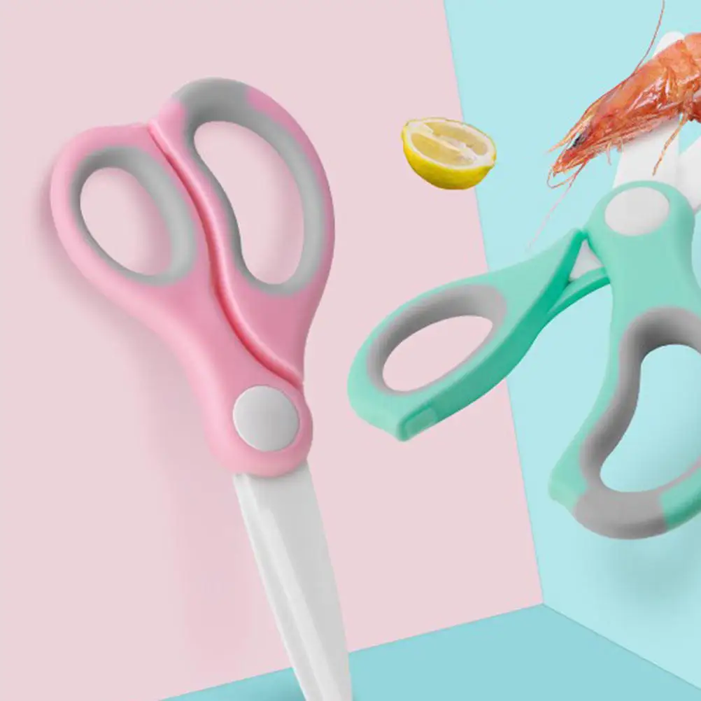 

Infant Food Scissors Ceramic Blade Portable Baby Food Shears for Cutting Vegetables Fruit Pasta Chicken Bread Pizza Noodles