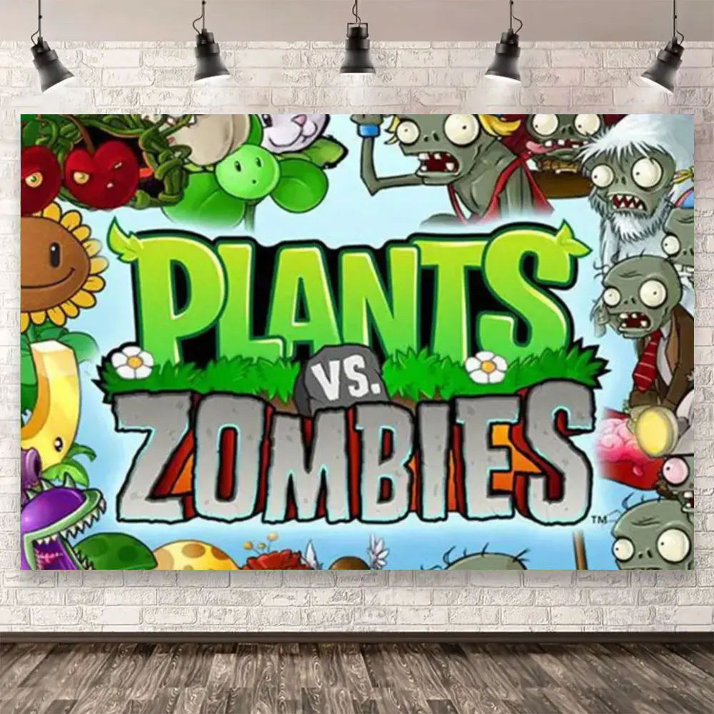 Zdjęcie 3: Gra Plants &vs. Z-Zombies Theme Birthday Party Tło Fotografia Rekwizyty Dekoracja Dziecięca Impreza Dostawy Rekwizyty Prezenty