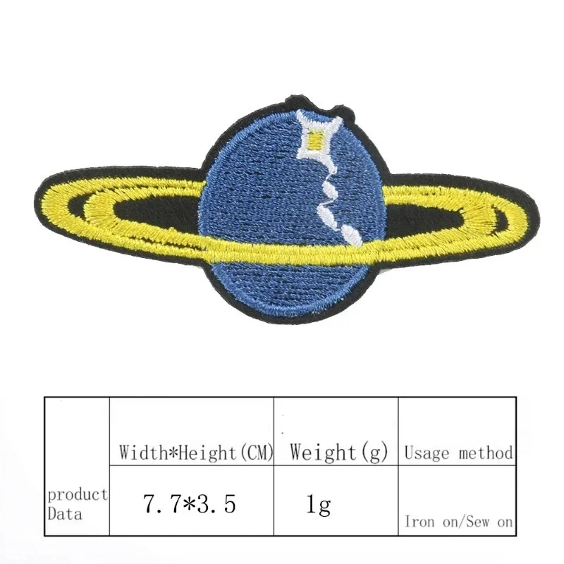 10PCS wholesale Embroidery Cartoon Spaceship Planet Satellite Cloth Sticker Clothing Accessories Embroidery Stamp Embroidery