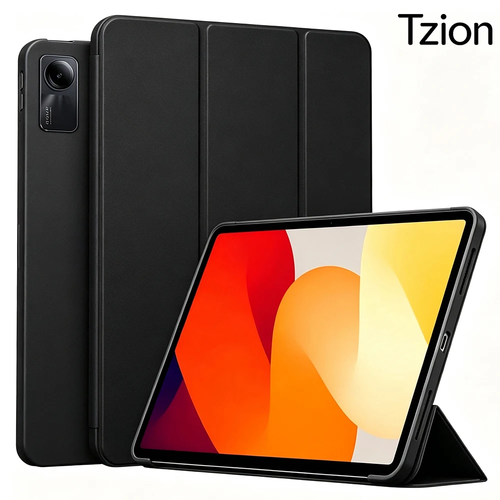 Pour Xiaomi Redmi Pad SE 11 2023, Housse de protection en cuir PU ultra-fine avec support pliable, fonction veille/réveil automatique, coque en silicone souple