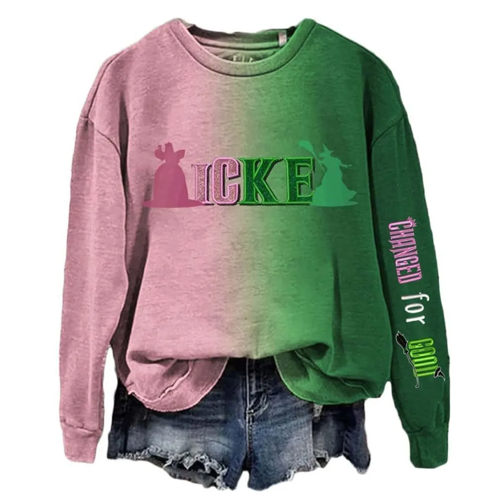 Movie Wicked Glinda Elphaba Cosplay Sweatshirt Adult Women Men Long Sleeve Printing Top Casual Outdoor Costume Halloween