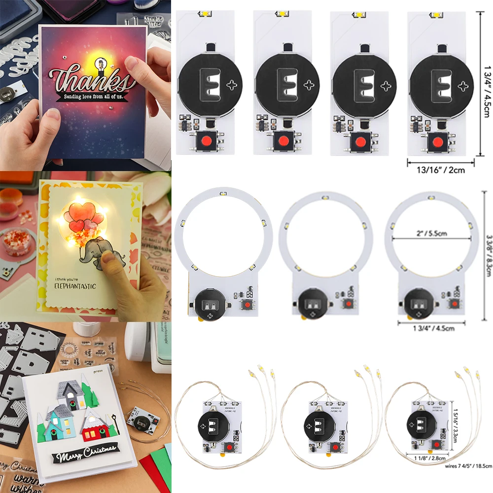 For Making Light-Up Cards Halo Lights & Easy Lights Self-Adhesive Light-Up Units with Warm White LEDs for DIY Scrapbooking Craft