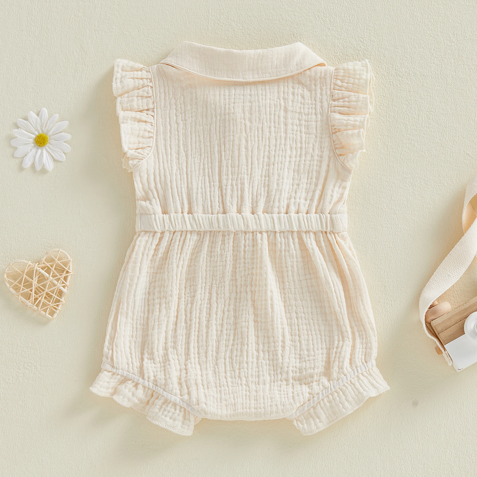 Summer Newborn Baby Girls Casu - Baby Summer Linen Sleeveless Jumpsuit ulasan dan harga