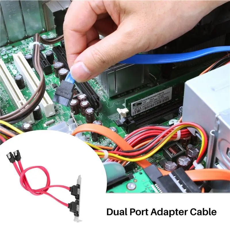 Dual Port SATA Serial ATA Cable To ESATA Bracket Adapter Cable