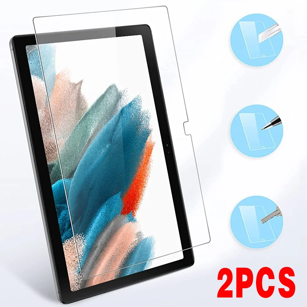 2Pcs Tempered Glass Film for Samsung Galaxy Tab A8 10.5 2021 X200 X205 9H Anti-fingerprint Full Tablet Cover Screen Protector