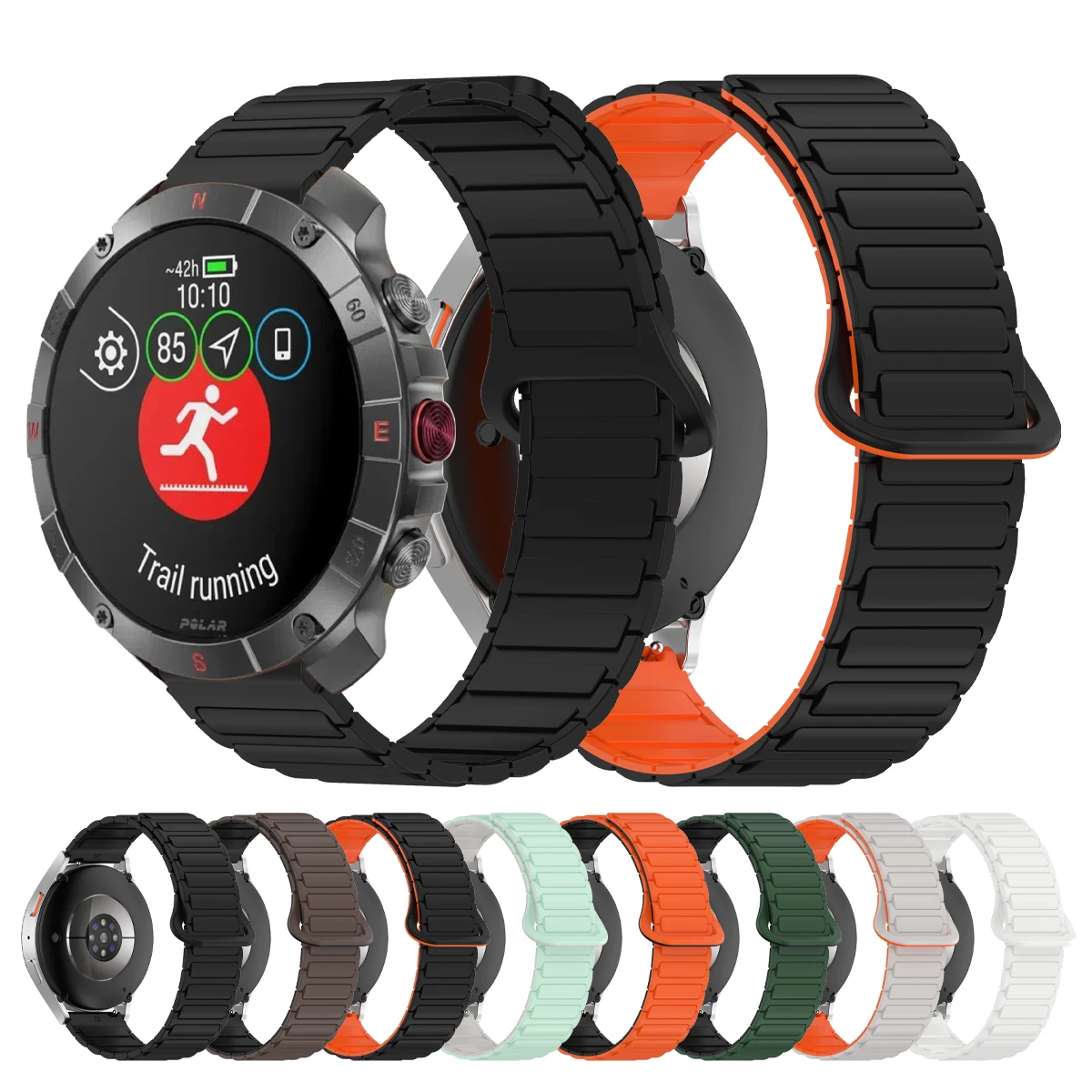 Magnetic Band For Polar Grit X X2 Pro/Vantage M3 M2 M V3/Ignite 3 2 SmartWatch Strap For Polar Unite 22mm 20mm Silicone Bracelet