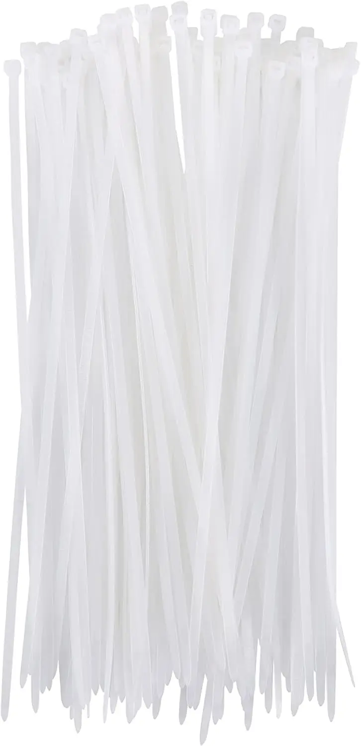 

White Zip Ties Heavy Duty 8 Inch 100 Pack, 50lb Multi-purpose Cable Ties for Indoor and Outdoor Use