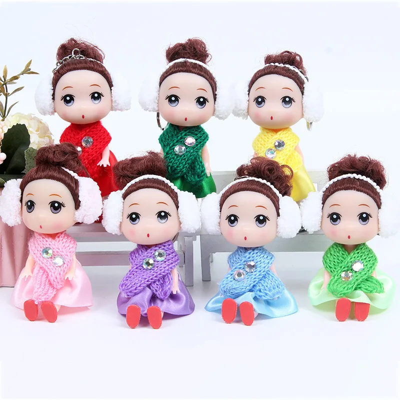 

12cm Multi Styles Fashion Princess Doll Creative Enamel Doll Wedding Dress Girl Doll Key ChainToy Gift For Kids Children