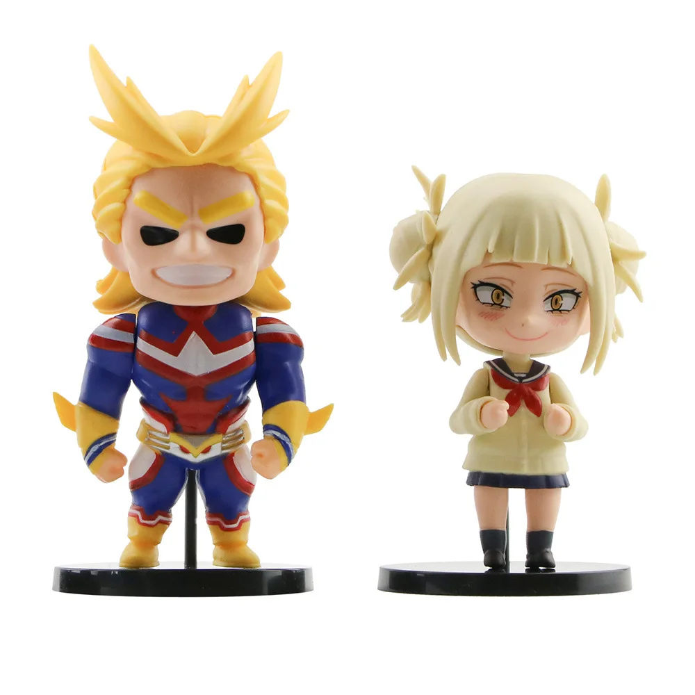 6 Pcs/Set My Hero Academia Figure Big Head Q Ver. 10-12cm Bakugou Katsuki All Might Deku Todoroki Shoto Collection Model Dolls