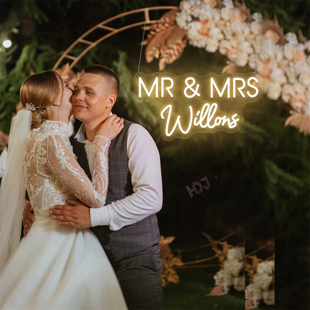 اسم مخصص النيون زينة الزفاف Led أضواء النيون غرفة ديكور لوازم الزفاف منزل كبير جدار ضوء علامة مخصصة كبيرة