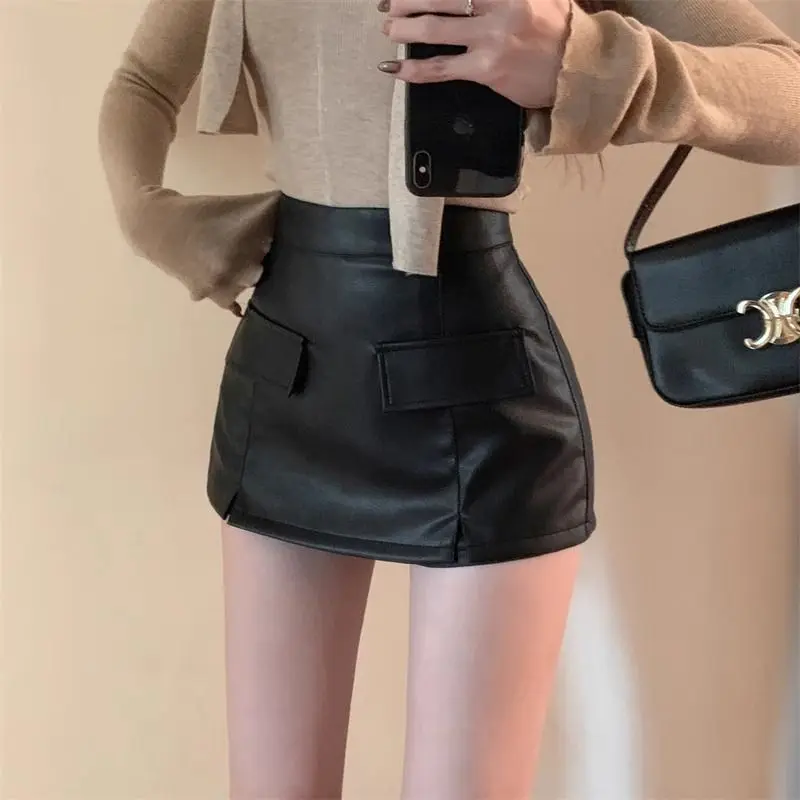 Y2k Mini Skirts Women Retro American Chic High Waisted Autumn Basic Holiday Solid Safety Elegant Faldas Hotsweet Spring Y2k Cozy