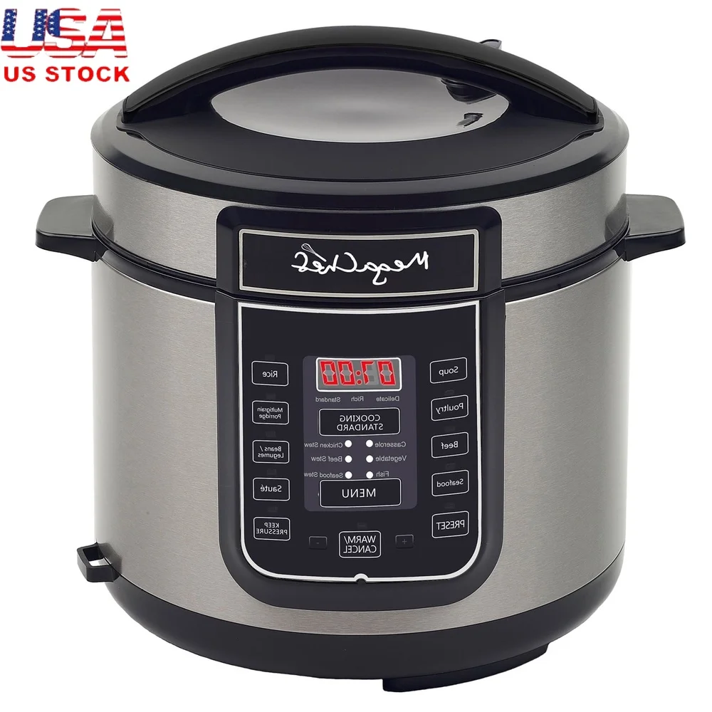 

6 Quart Digital Pressure Cooker 14 Pre-Set Multi Function Automatic Shut-Off High Low Pressure Cooking Stainless Steel Fast