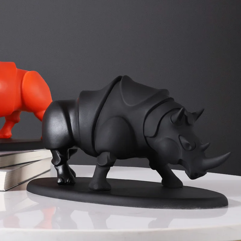 Nordic style rhino home decoration ornaments, creative living room TV cabinet personalized knick-knacks