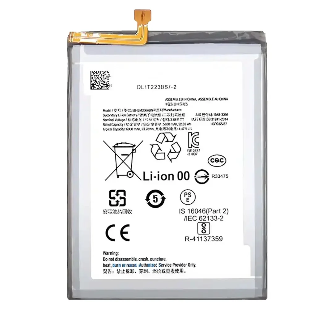 

Brand new Replacement EB-BM336ABN 6000mAh Battery For Galaxy M33 5G M13 4G F13 Batteries Fast shipping+Tools