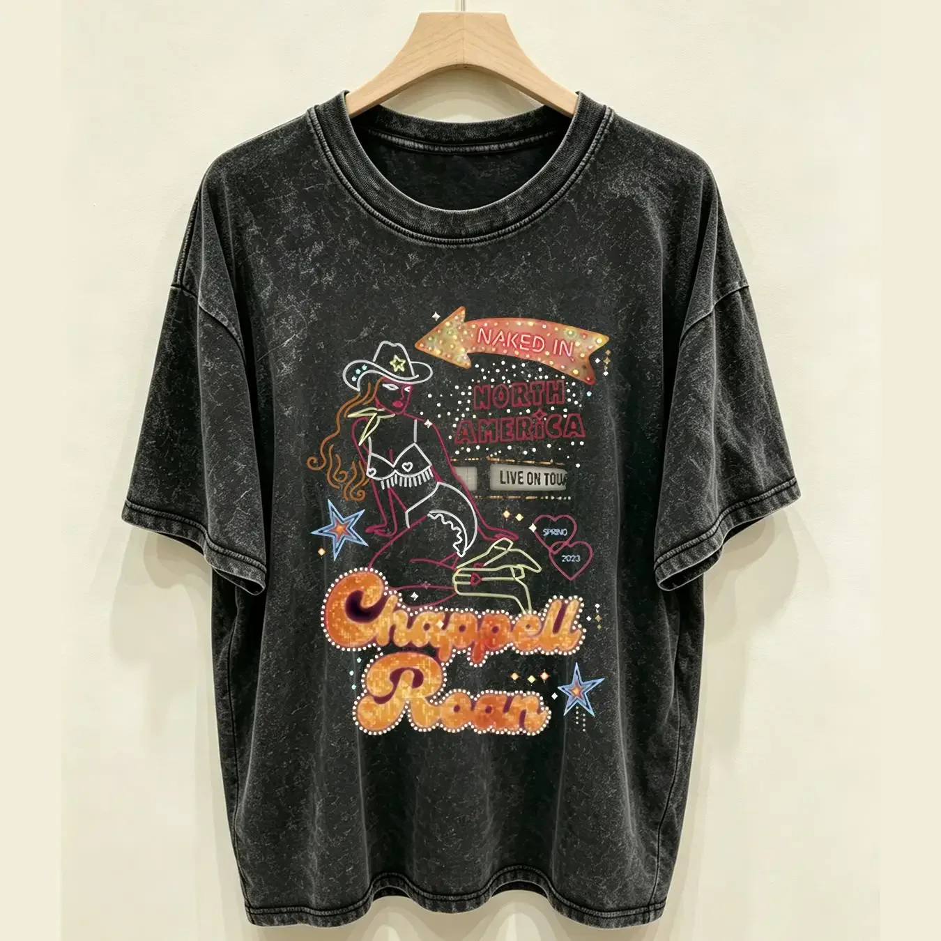 washed T Shirt 2023 Exclusive Tour Chappell Roan Cotton Black S 5XL long or short sleeves vintage Washed homme Casual graphic