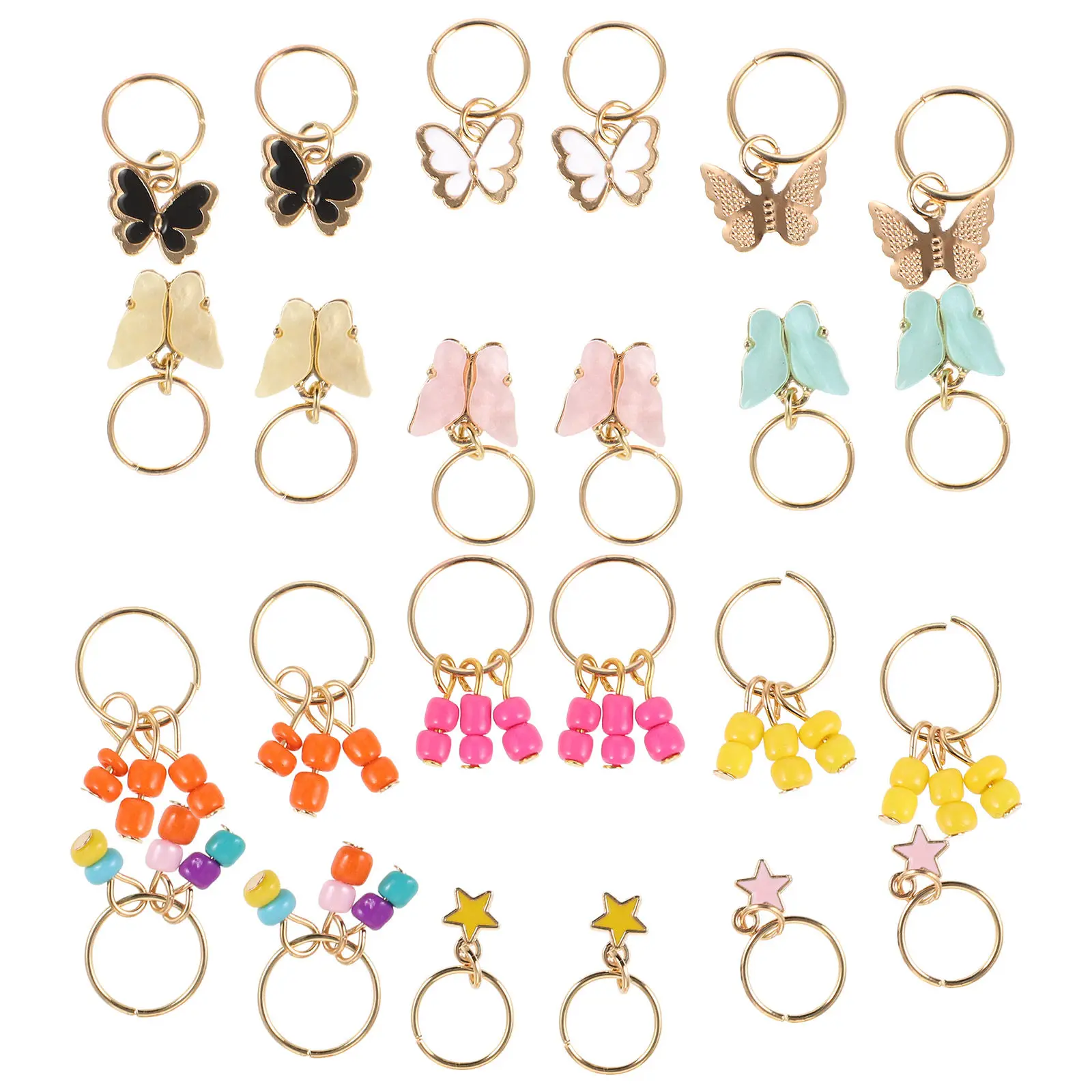 

24 шт. аксессуаров для плетения волос: заколки, украшения для дредов, подвески для женщин